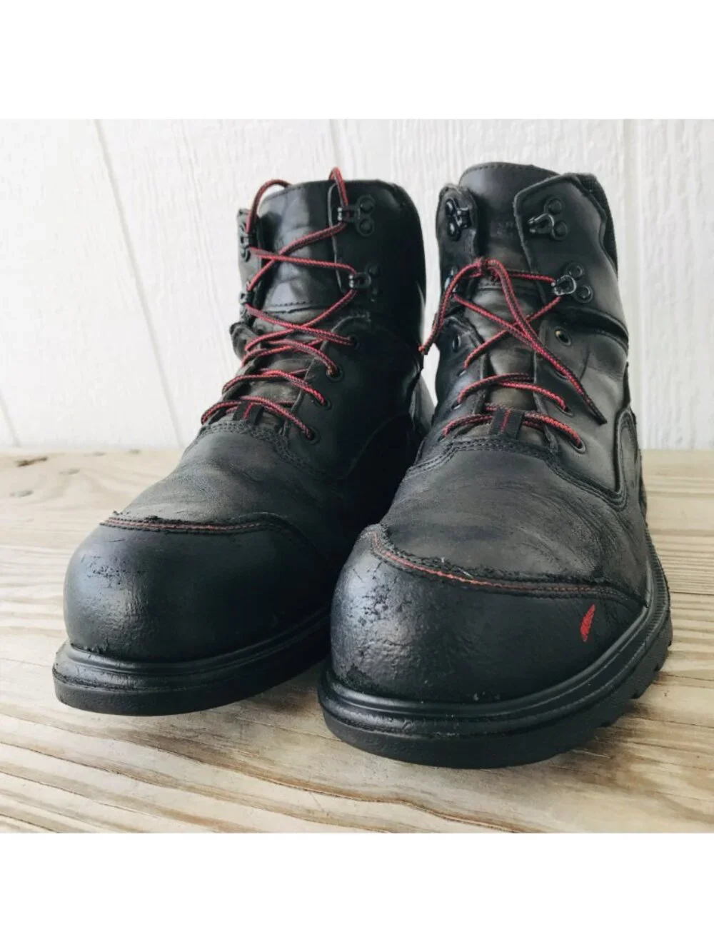 Red Wing Safety Toe Waterproof Work Boots Mens Sz 10 Black Leather 2400 EH
